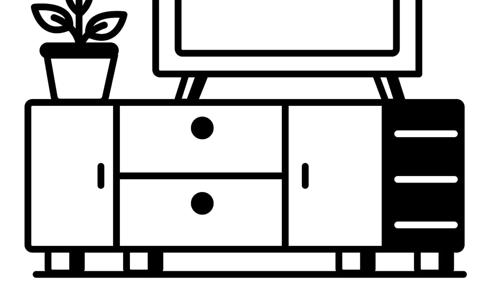 Tv, cabinet and room