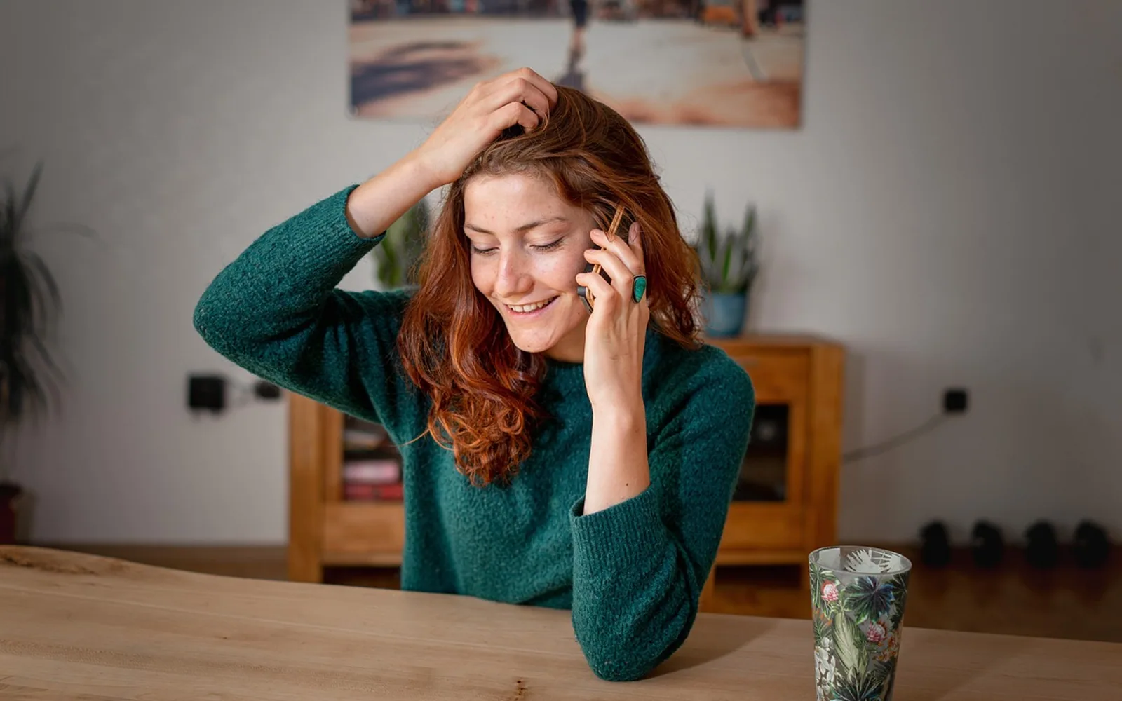 Make a phone call, mobile and phone